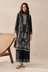 BEECHTREE- 3PC KARANDI EMBROIDERED SHIRT WITH KHADI NET EMBROIDERED DUPATTA AND TROUSER - HZU2433